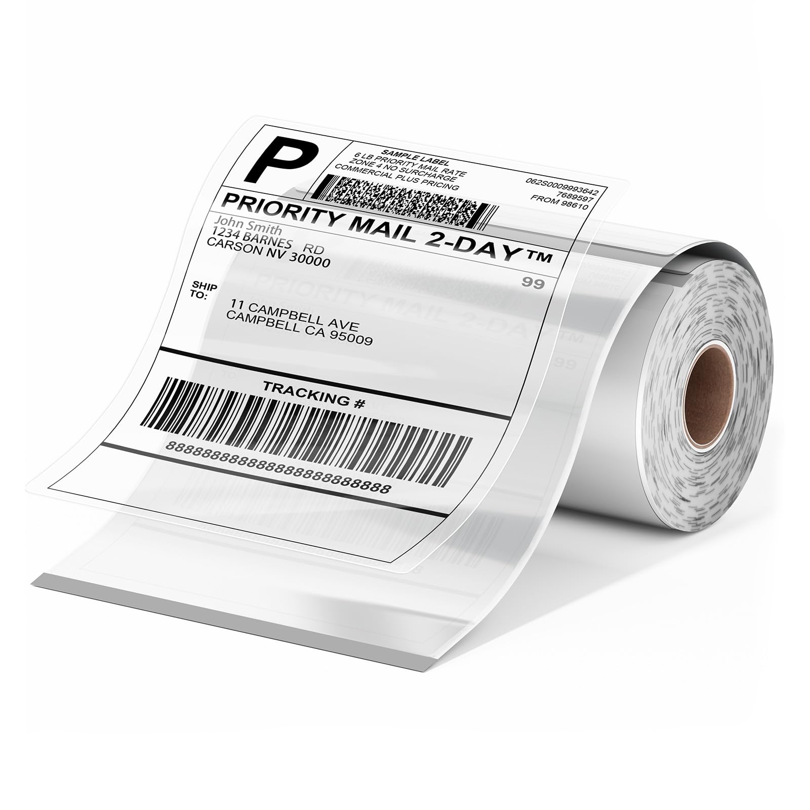 Phomemo Bluetooth Etikettendrucker mit 100 transparenten Etiketten Bundle, 4x6 Versandetiketten Drucker unterstützt DHL, DPD, UPS, Thermodrucker für E-Commerce & Kleinunternehmen, iOS & Android