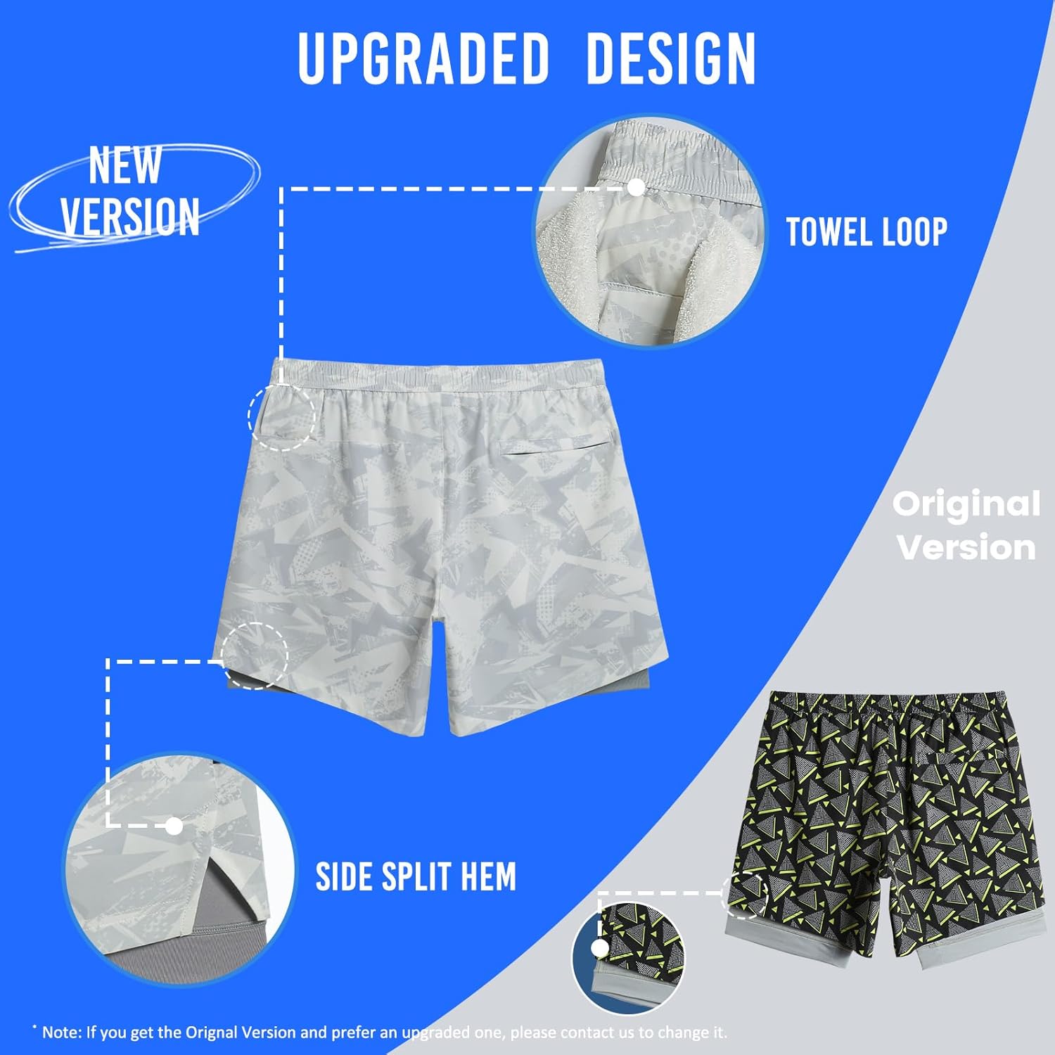 maamgic Mens Workout Shorts 2 in 1 Stretch 5" Gym Shorts Running Shorts with Compression Liner Zip Pocket - Image 7