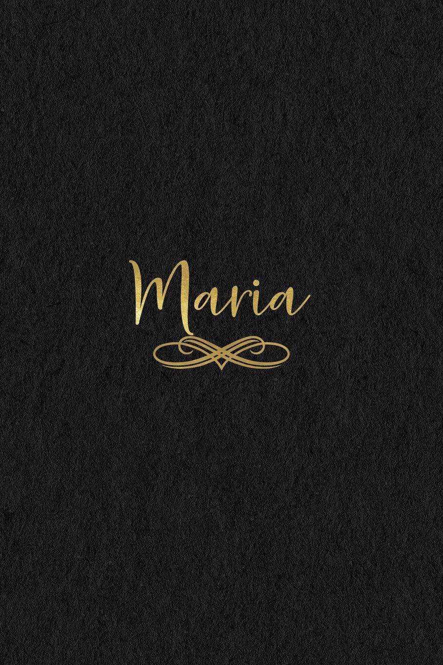 Maria: Personalized Journal to Write In | Black Gold Custom Name Line Notebook