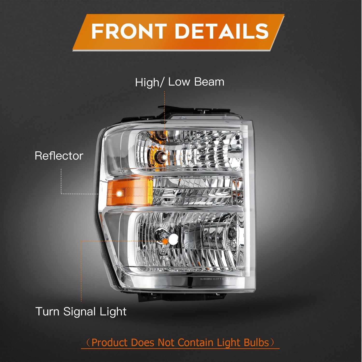 Headlight Assembly For Ford For E-150 2008-2014 For E-250 2008-2014 For E-350 2008-2019 2021 For E-450 2008-2019 2021 For F650 Passenger Side Headlamp