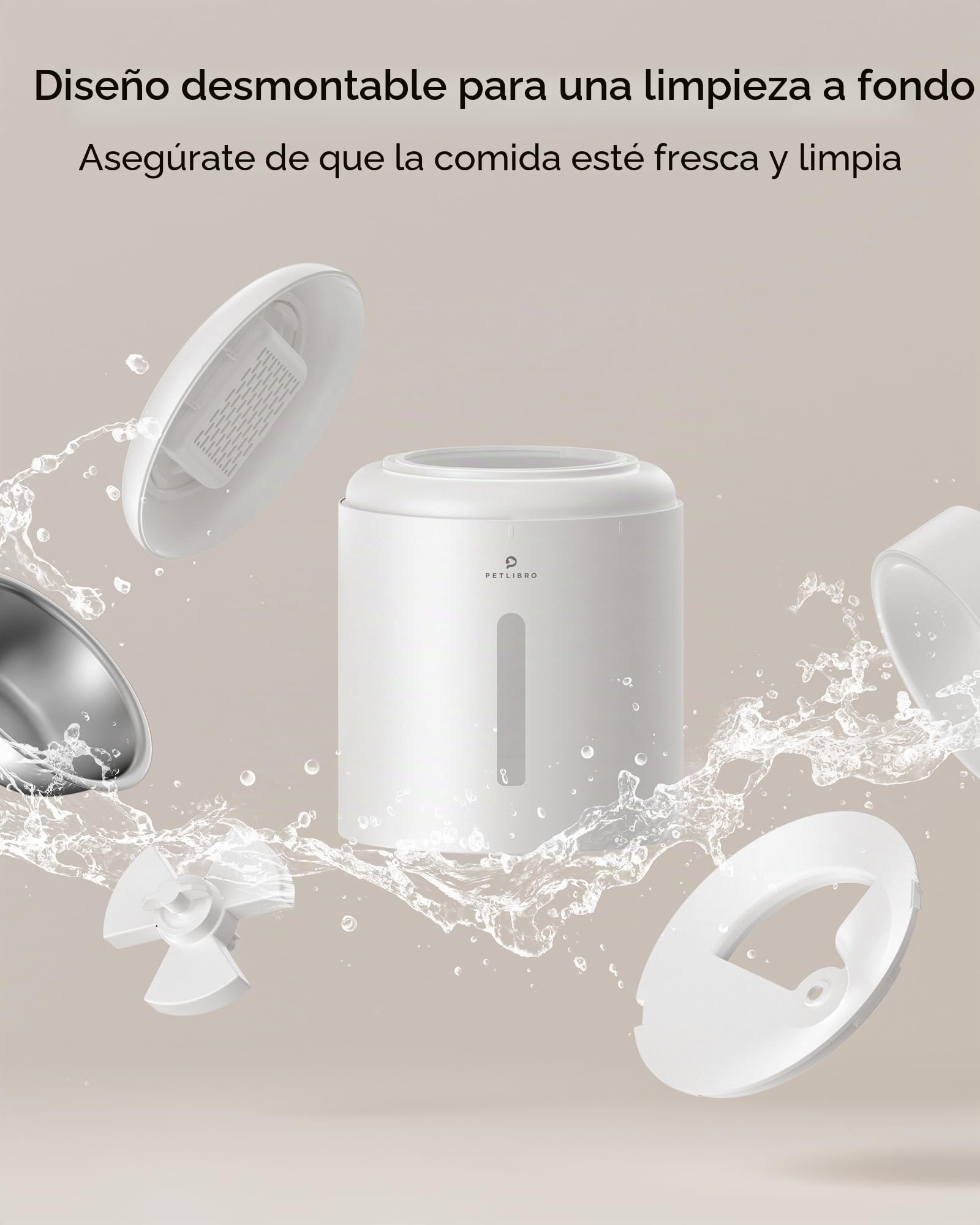 PETLIBRO 5L Comedero Gato Automatico, Dispensador Comida Gatos y Perros con 1–6 Comidas al día y Mensaje de Voz de 10 Segundos, Temporizador, Alimentador Automatico Gatos para Mascotas