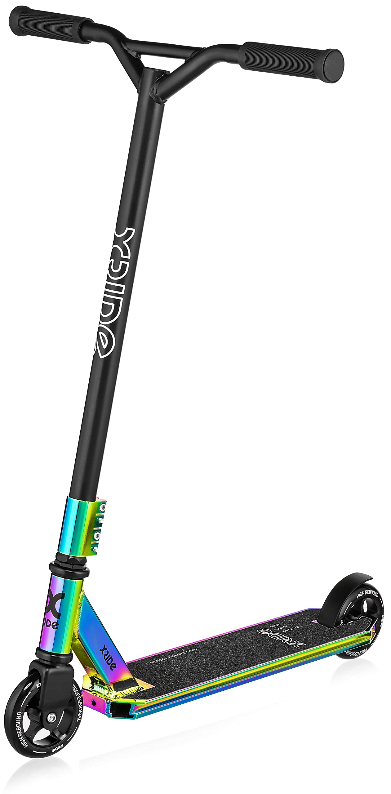 TÜV-geteste stuntstep voor kinderen en volwassenen, trickroller voor skatepark en straat, 110 mm aluminium kern, ABEC 9, robuust, licht, max. 100 kg, blauw