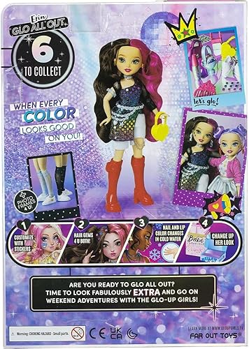 Miniatura 6 de Far Out Toys GLO-UP Girls Season 2 Erin Alternative Girl Fashion Doll, joyería deslumbrante, gemas para el cabello, accesorios, moda, pegatinas