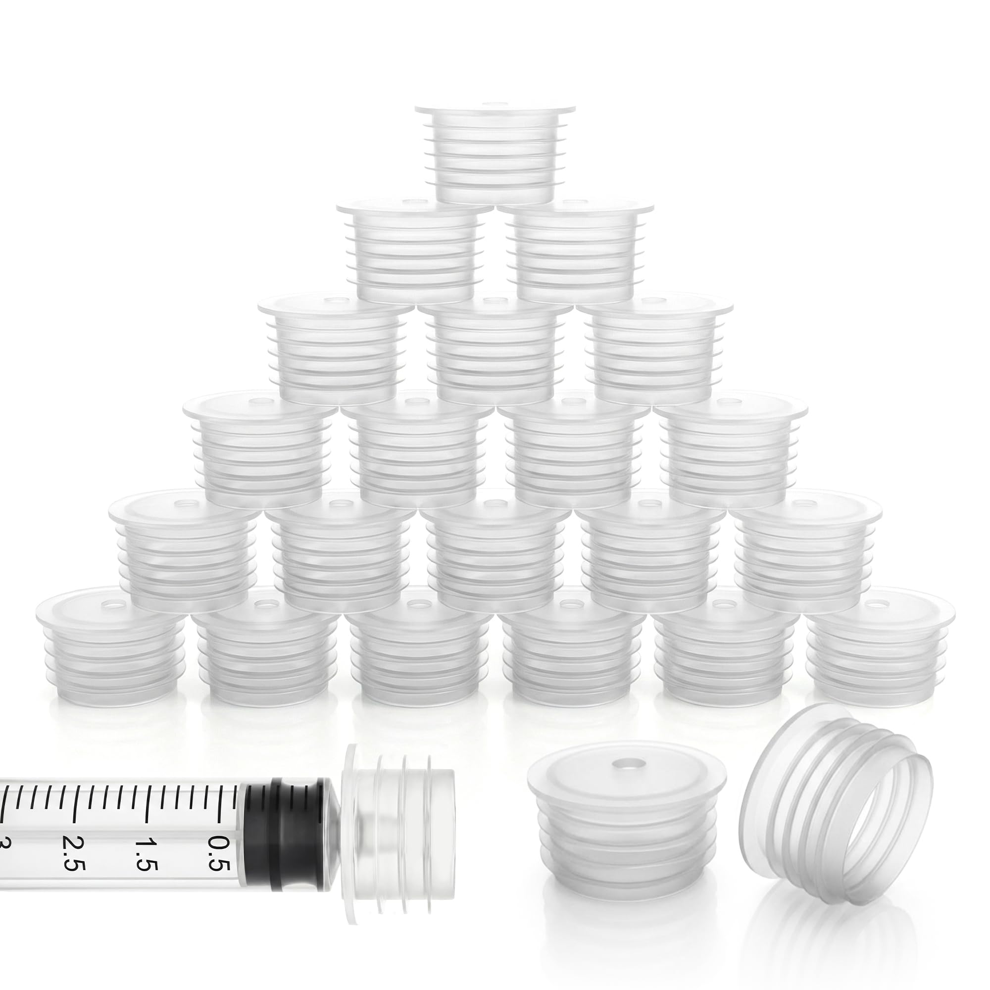 Zoeynex 24 Pack Mixed Press-In Bottle Adapters (12 Small + 12 Large) - Variety Kit Fits 0.7" & 0.85" Openings - Leak-Proof Dosing Plugs for Oral Syringes - Family & Pet Safe Essentials — Amazon image 9