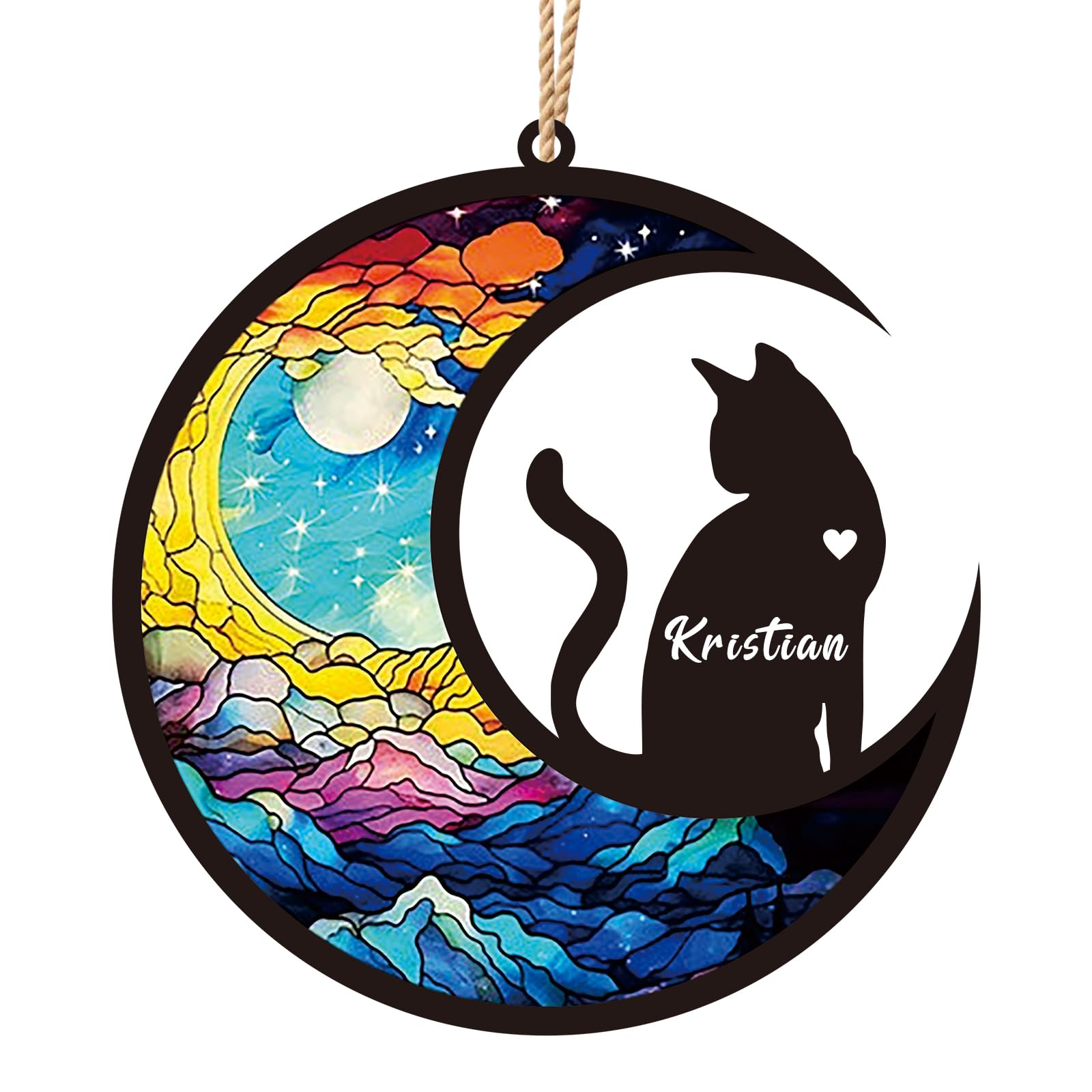 Personalized Cat Memorial Gifts, Personalized Window Decor with Cat's Name, Customized Gifts for Cat Lovers, Pet Remembrance Gift, Sympathy Gift for Loss of a Pet, Loss of Cat Sympathy Gift