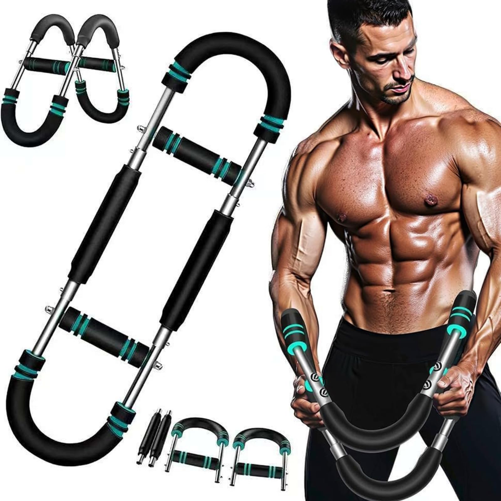 Twister Arm Trainer - Adjustable U-Shaped Arm Chest Exerciser, 3 Resistance Levels - Portable Wrist & Forearm Strengthener for Home Workout, Targets Biceps, Triceps, Back & Core Etc