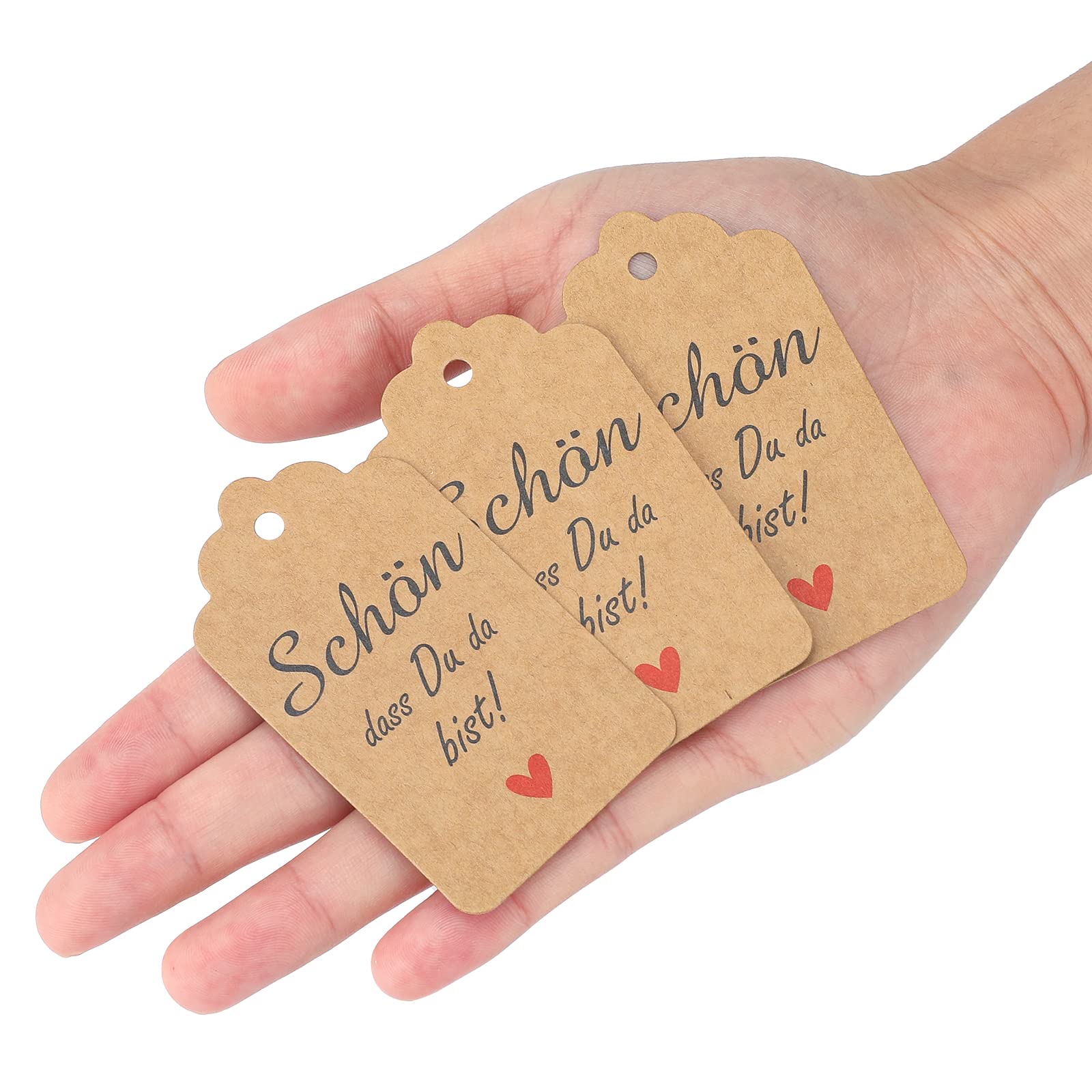 Etichette Regalo In Carta Kraft - 100 Pezzi Con Spago Di Iuta Naturale