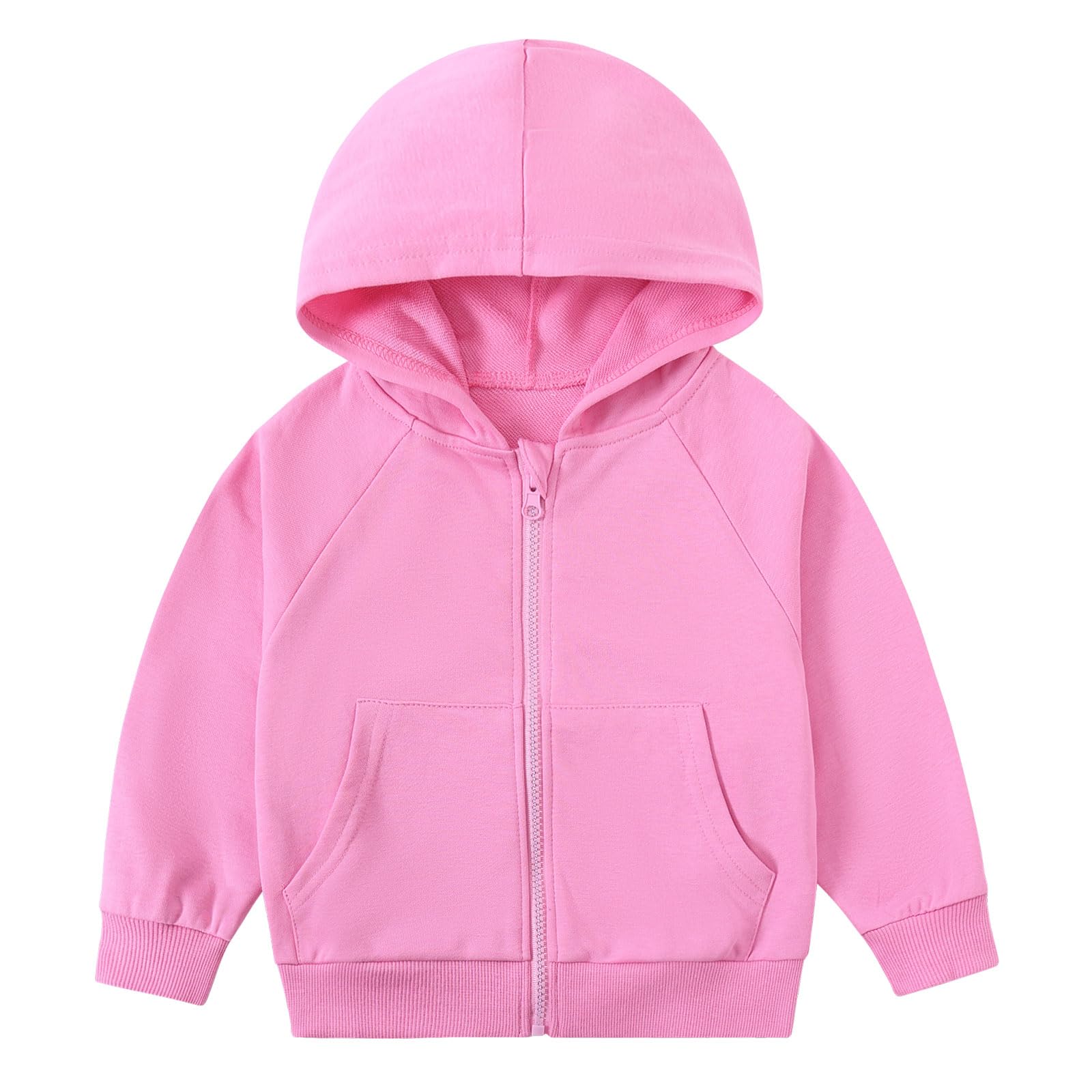 Unisex Kids French Terry Full-zip Hoodie Sweatshirt Boys Girls Casual Outfit Jacket (18M-8Y)