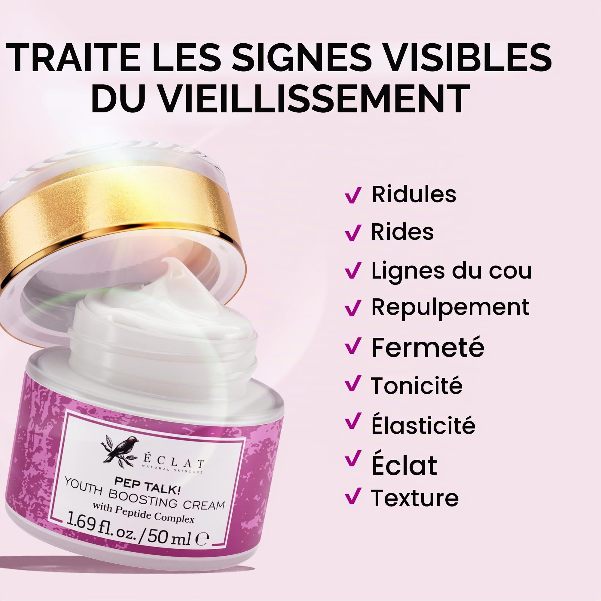 Crème anti-âge biologique pour le visage avec le complexe breveté MATRIXYL 3000 & ARGIRELINE - 5X PLUS EFFICACE avec +10 antioxydants - Élimine les rides/ridules - DÉVELOPPÉ PAR DES DERMATOLOGUES