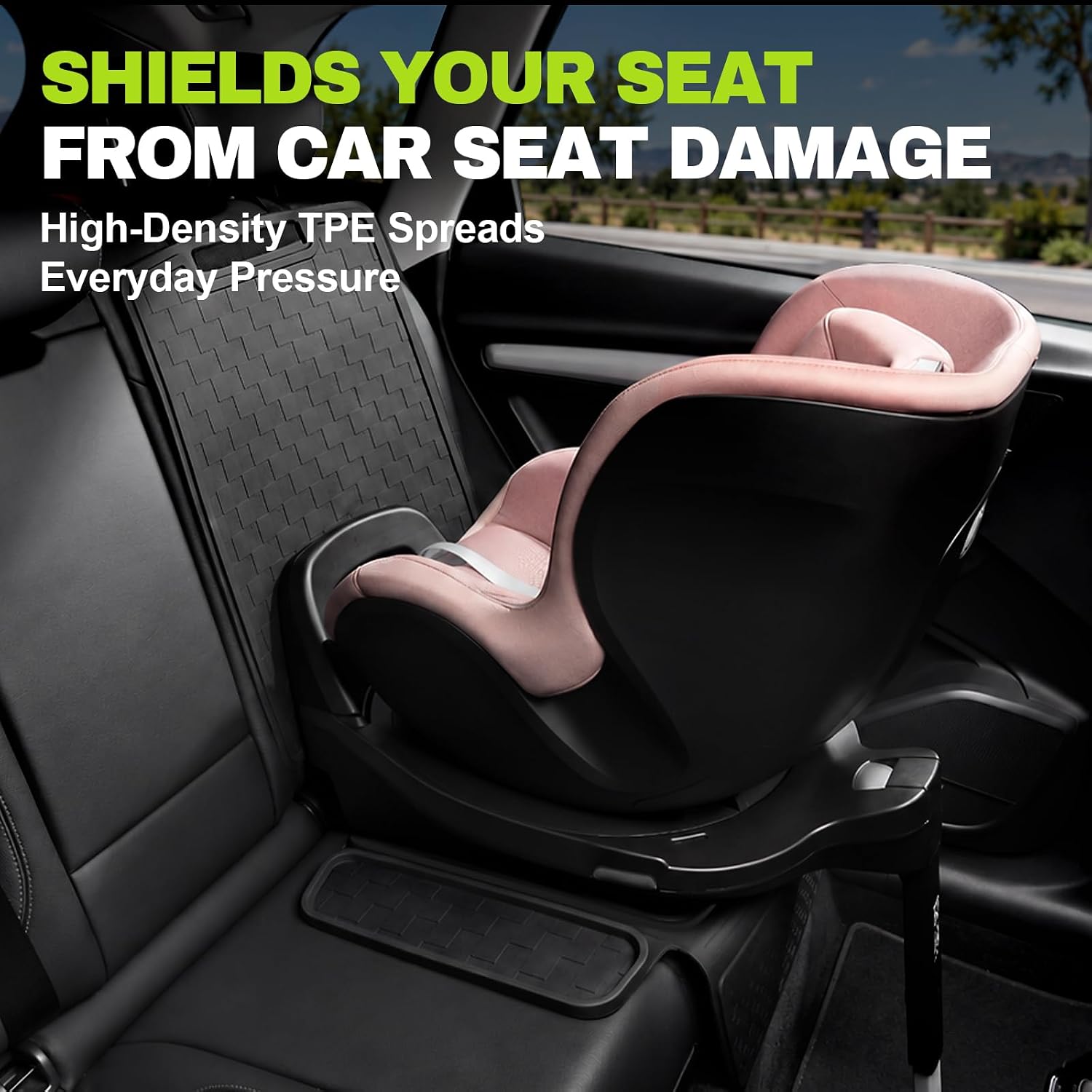 Car Seat Protector for Child Car Seat, Non-Slip TPE Carseat Mat