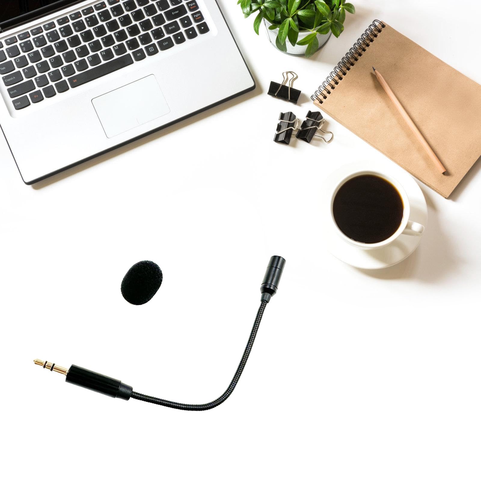 Loolee 3.5mm Microphone Boom Microphone for Voice Amplifiers Sound Card Smartphones Computers HandsFree Communication