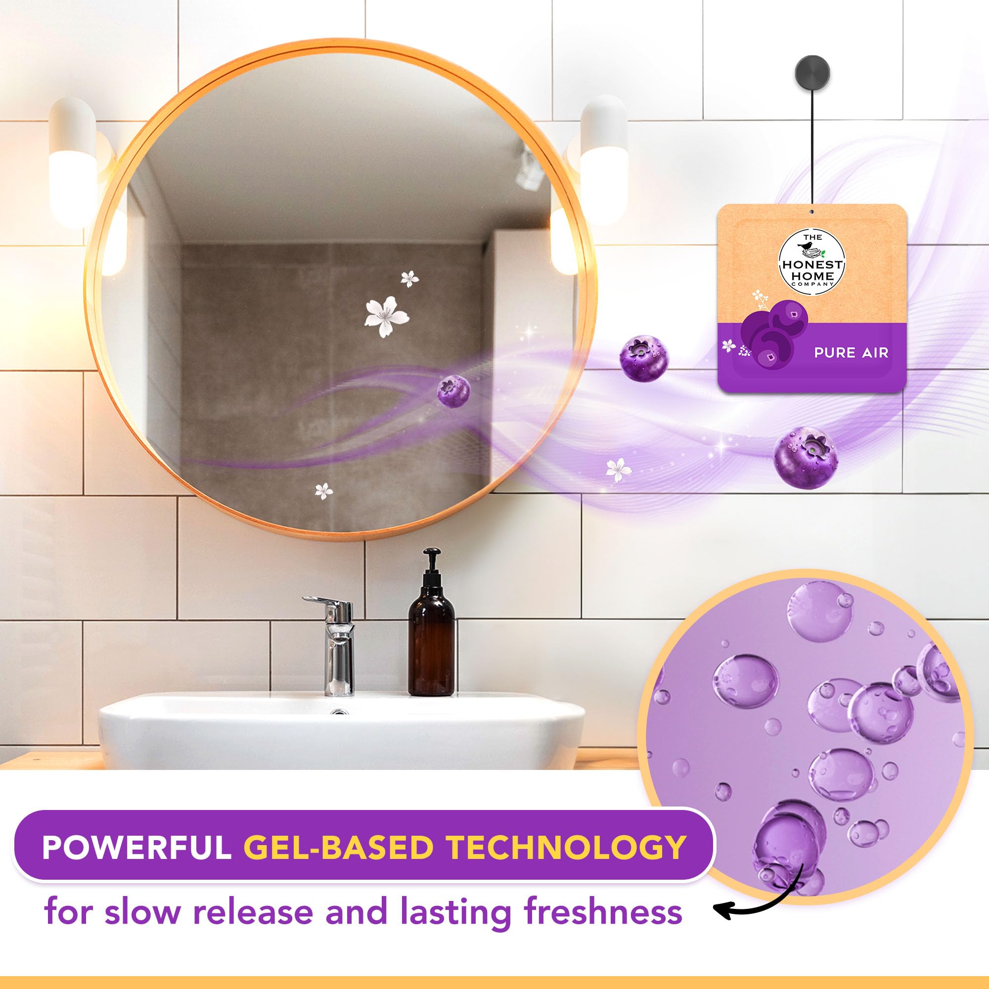 Honest Home Air Freshener Combo Pack of 2 | 3 Sachets/Box | Long Lasting Room Freshener for Home, Bathroom and Office | Gel-Based Odour Control with Assorted Fragrances (AIR-P3) - Image 5 thumbnail