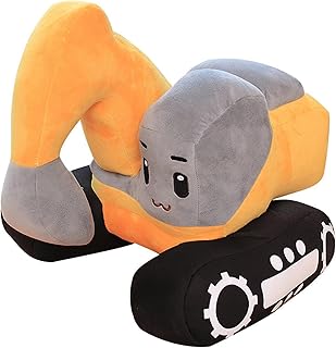 Ferricult Ferricult Almohada de Excavadora de Peluche de Peluche, Almohada de camión de construcción de 10, 2 Pulgadas para decoración de Dormitorio de niños decoración del hogar