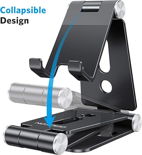 Miniatura 3 de OMOTON Soporte plegable para teléfono celular, soporte de aluminio portátil C4, soporte ajustable para teléfono compatible con iPhone 131211 Pro