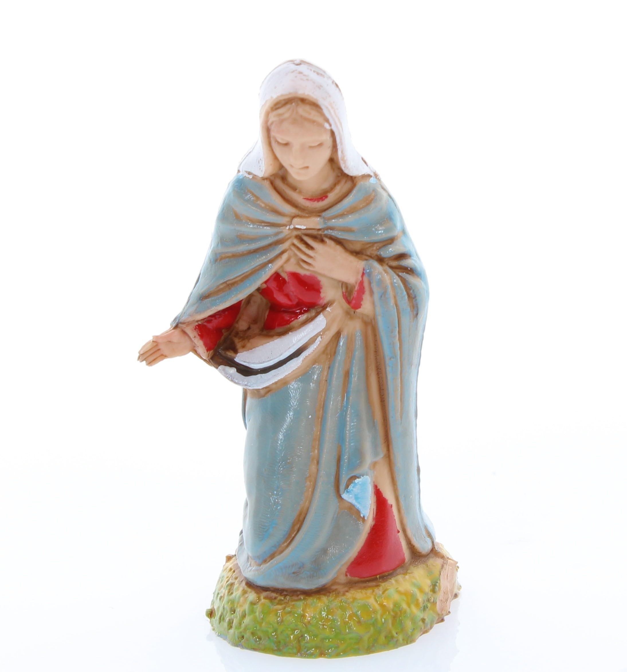 Moranduzzo Krippe 6 Figuren Geeignet für Krippe 6 cm Maßstab 1:32 – MINI 6 – Unzerbrechliche Figur, Stil '700, Handbemalt, Bildhauer M. Landi, Made in Italy