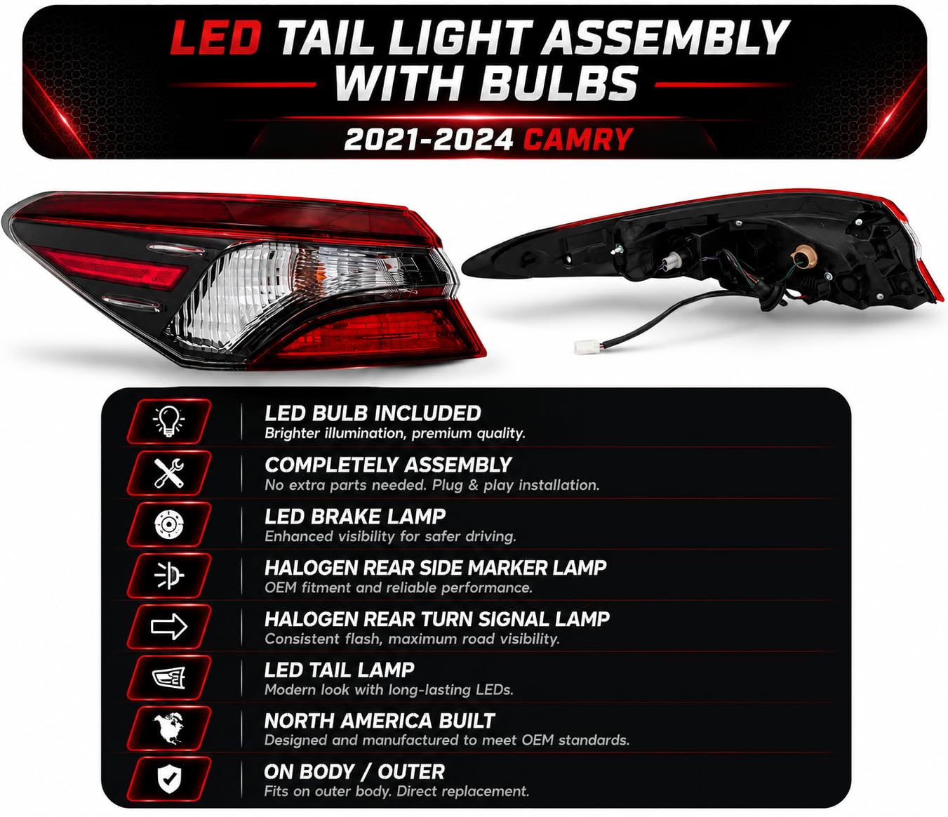 Amazon.com: Replacement For Toyota 2021 2022 2023 2024 Camry SE/L