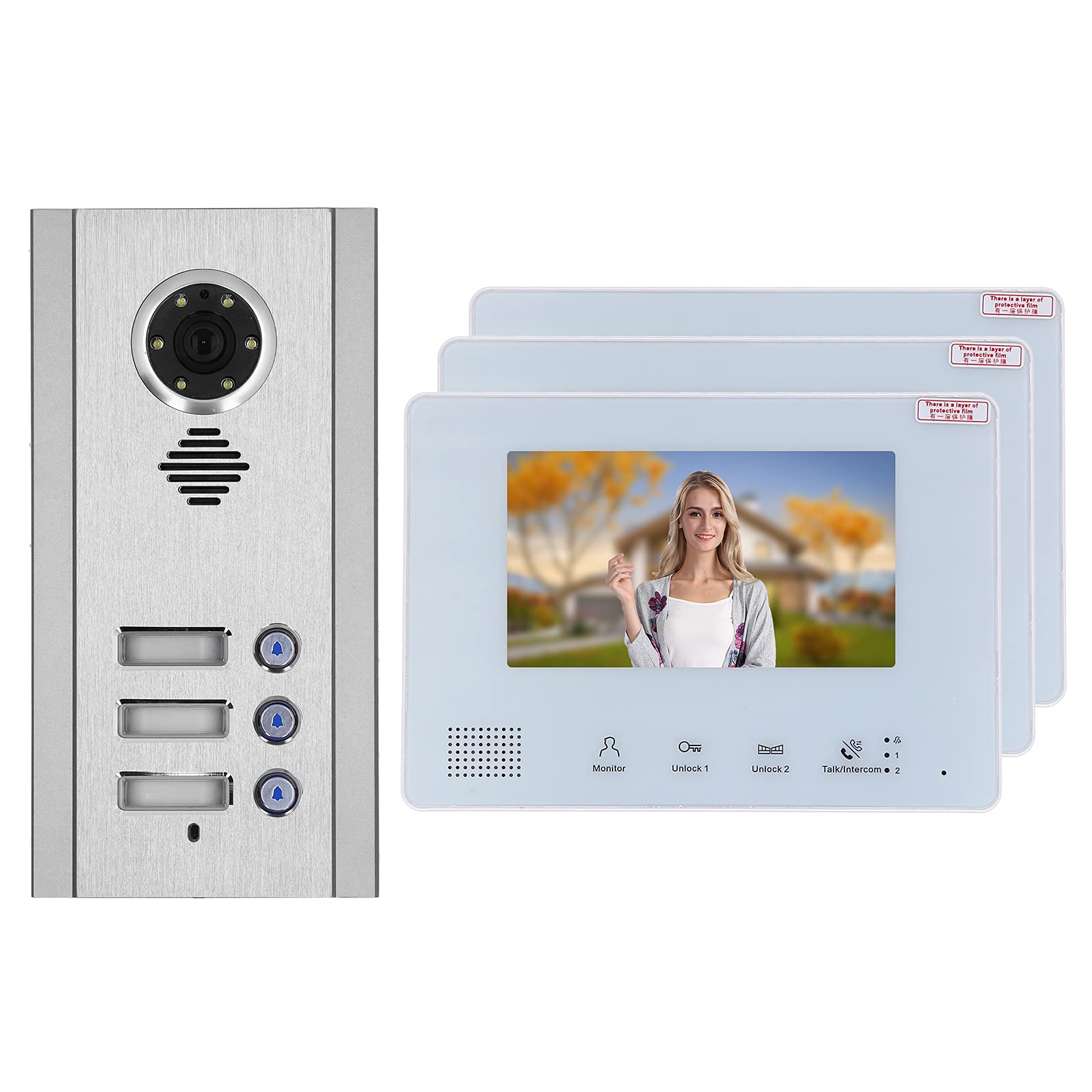 Portero Automático Antirrobo, Intercomunicador Visual Timbre Telefónico Con Videoportero Con 1 Máquina Para Exteriores (cámara) Para Videoportero