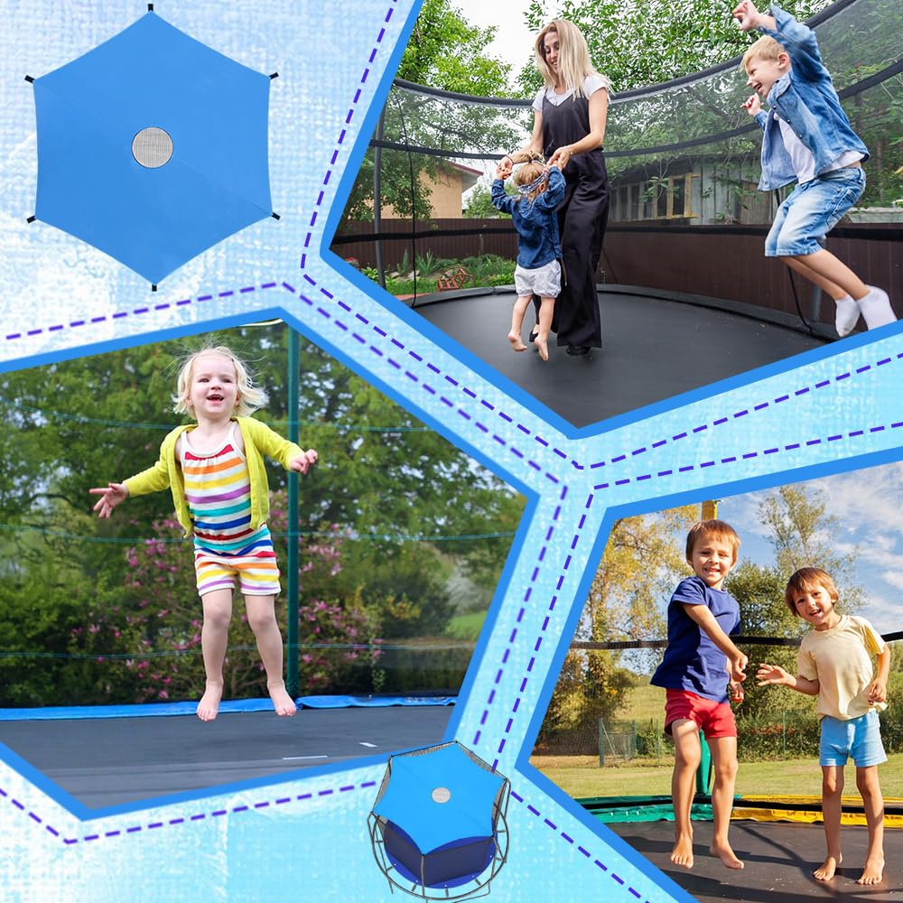 MQIAN Trampolin Sonnenschutz, Ø 183 244 305cm Trampolin Abdeckung, Trampolin Überdachung Abdeckung, Trampolin Zubehör UV-Beständige wasserdichte für 6-Stangen-Trampolin
