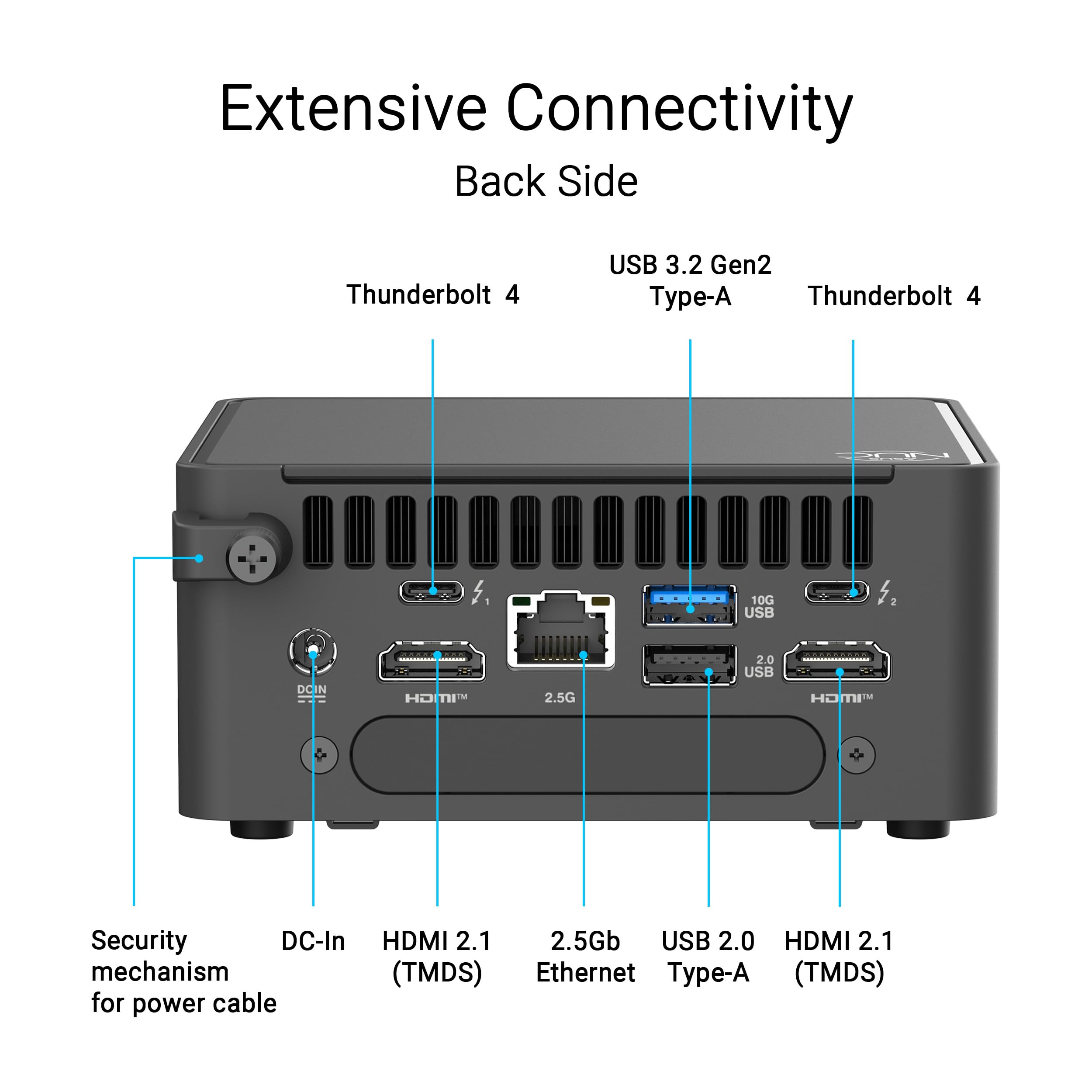 ASUS NUC 15 Pro Tall Barebones Mini PC con Intel Series 2 Core 7 240H, fino a 96 GB di RAM DDR5, design Dual Storage, Thunderbolt™ 4, Wi-Fi 7 e Bluetooth 5.4, accesso allo chassis senza attrezzi