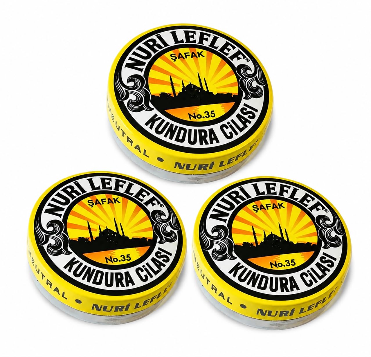 BOHEM'S Nuri Leflef Shoe Polish No.35  Premium Leather Shoe Shine Wax for Classic Leather Shoes  3 Pack