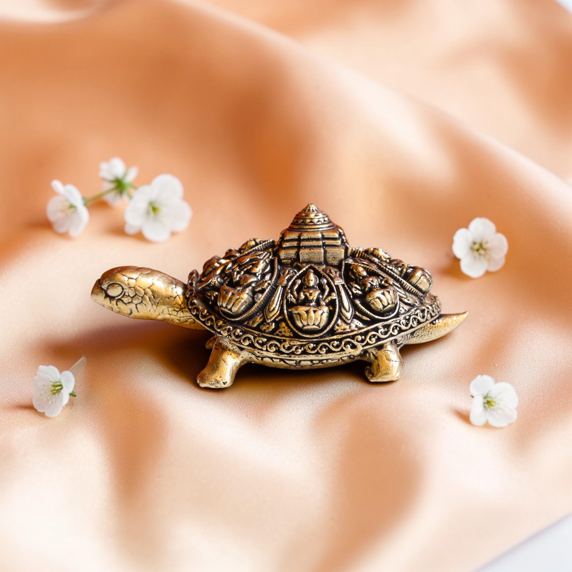 Buy RAISOM Brass Finecrafted Ashta Lakshmi Tortoise in Antique