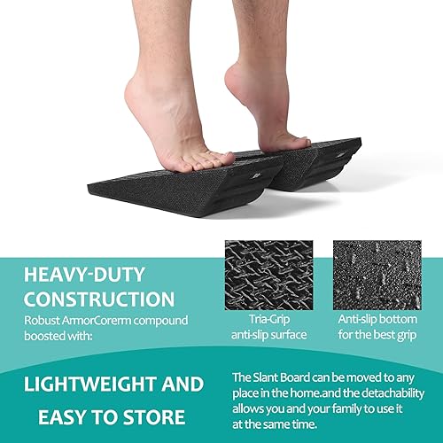 Miniatura 3 de Tabla de equilibrio multifuncional para estiramiento de pantorrillas, plataforma de elevación de talón, sentadillas y plataforma de elevación de