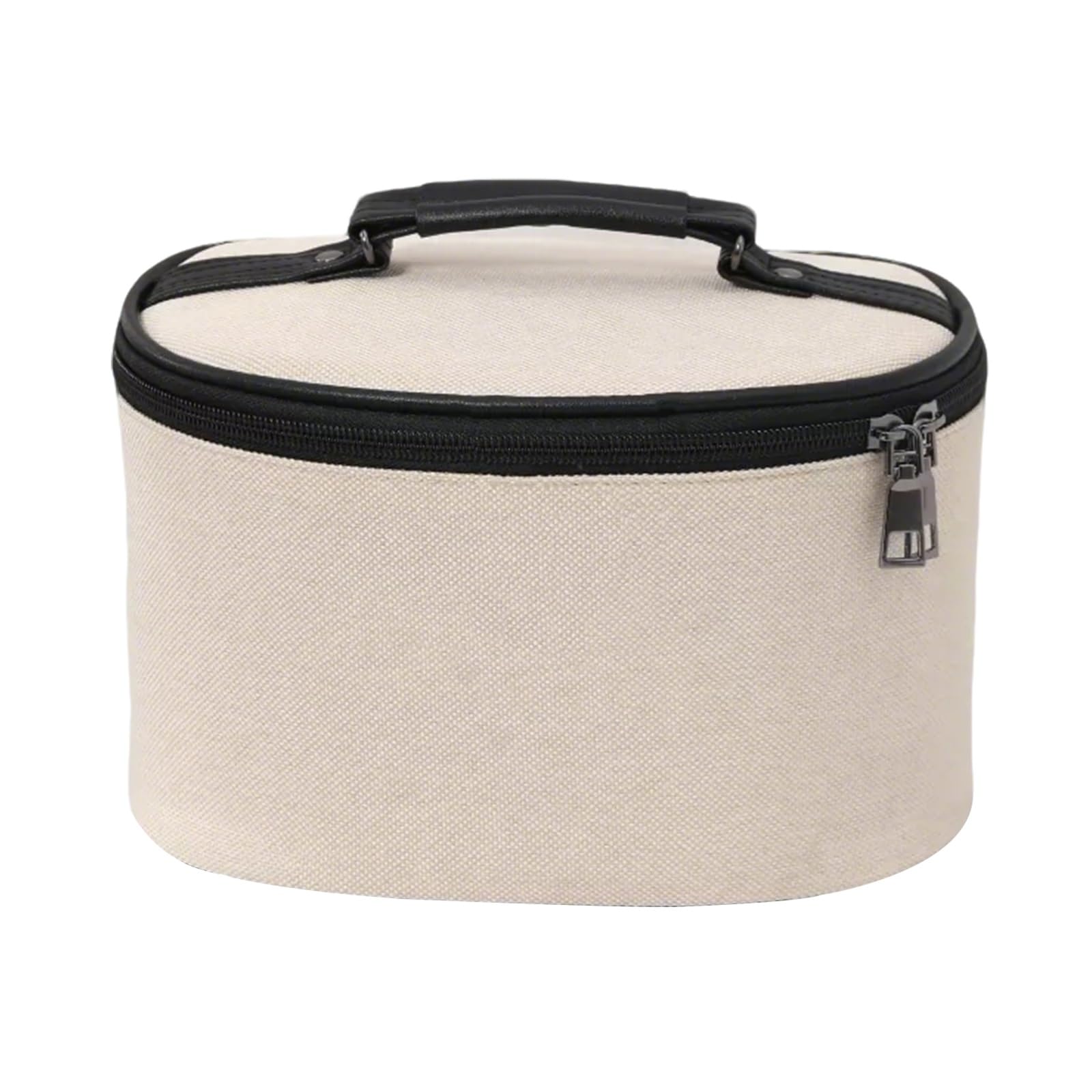 Borsa per Il Trucco, Pochette Trucchi Portatile da Donna, Guscio Rigido Rinforzato, Chiusura a Cerniera, Facile Accesso, Scomparti Interni, Struttura Definita e Capiente(White)