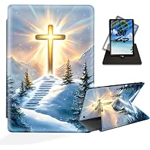 for iPad 9th/ 8th/ 7th Generation 10.2 Inch 2021/2020/2019 Release Case - 360 Degree Rotating Stand Cover, Auto Sleep/Wake, Cross Shining Brightly in Sky