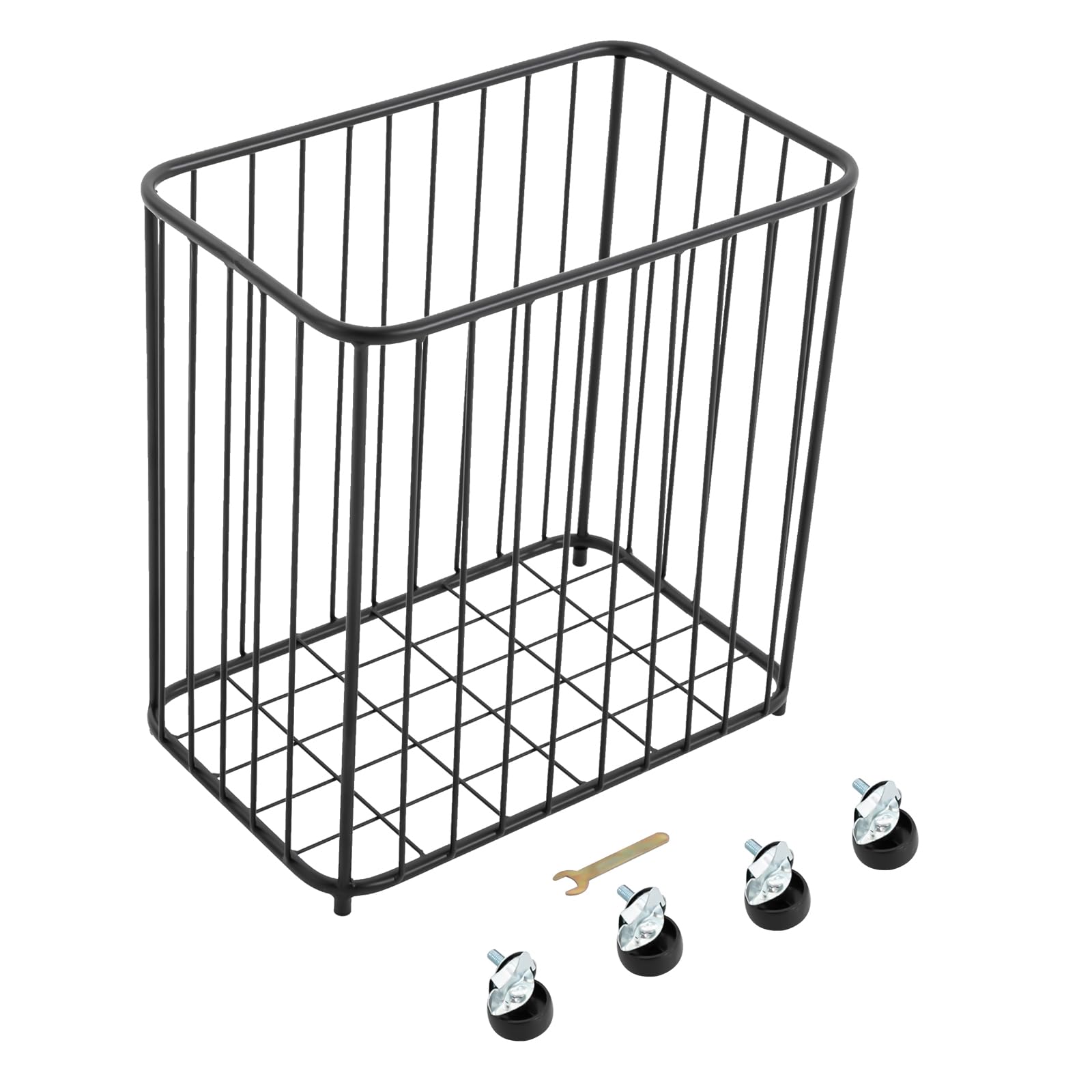 Rollender Wäschekorb, großer Metallkorbwagen mit Rädern, platzsparende Kleidungsaufbewahrung, Organisationsbehälter