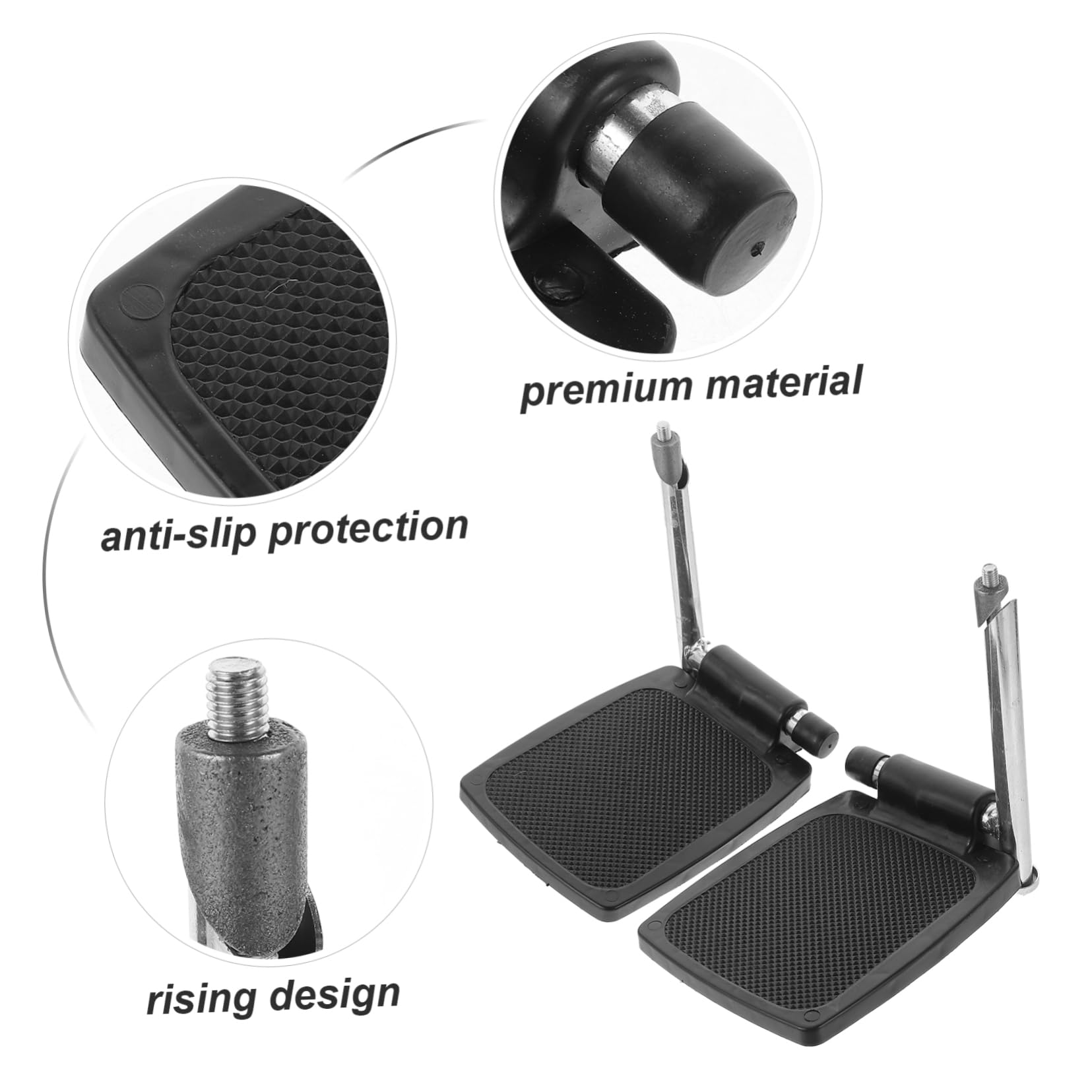Beavorty Reposapiés para Silla de Ruedas con Poste, Pedal Antideslizante de Plástico, Adaptación y Soporte Estable para Personas Edades Color Aleatorio