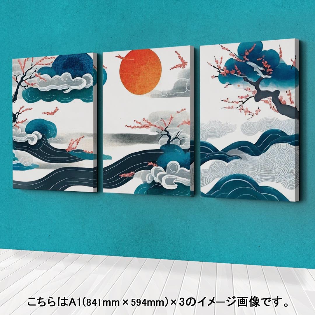 Amazon.co.jp: アートパネル 3連 3枚セット 絵 絵画 飾り