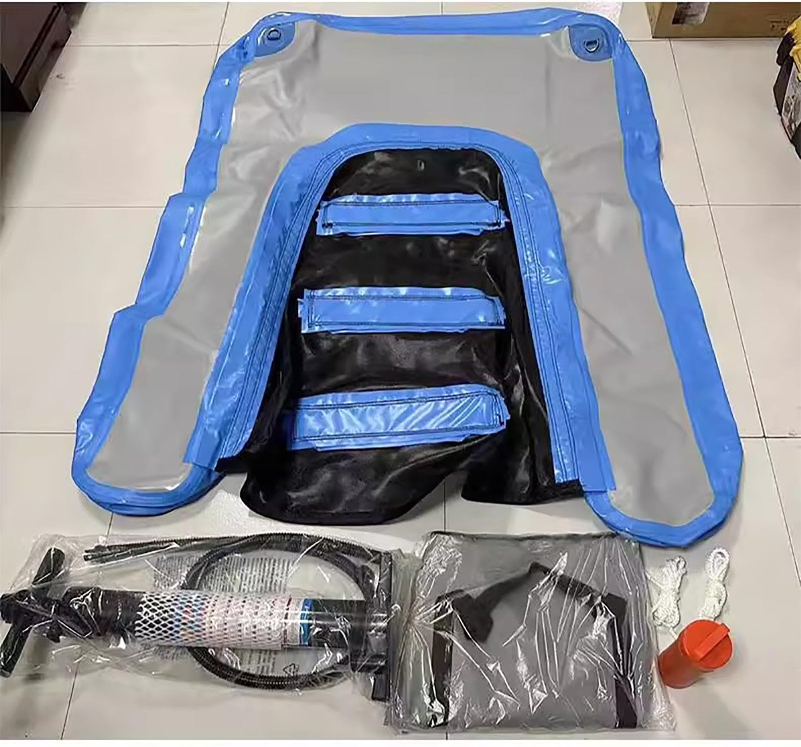 Scaletta per Cani Rampa Galleggiante Gonfiabile Pieghevole per Cani, Kit Rampe Galleggianti per Piattaforma di Attracco per Cani, Scalette di Sicurezza per Cani per Barche, Isole/Mare/fiumi