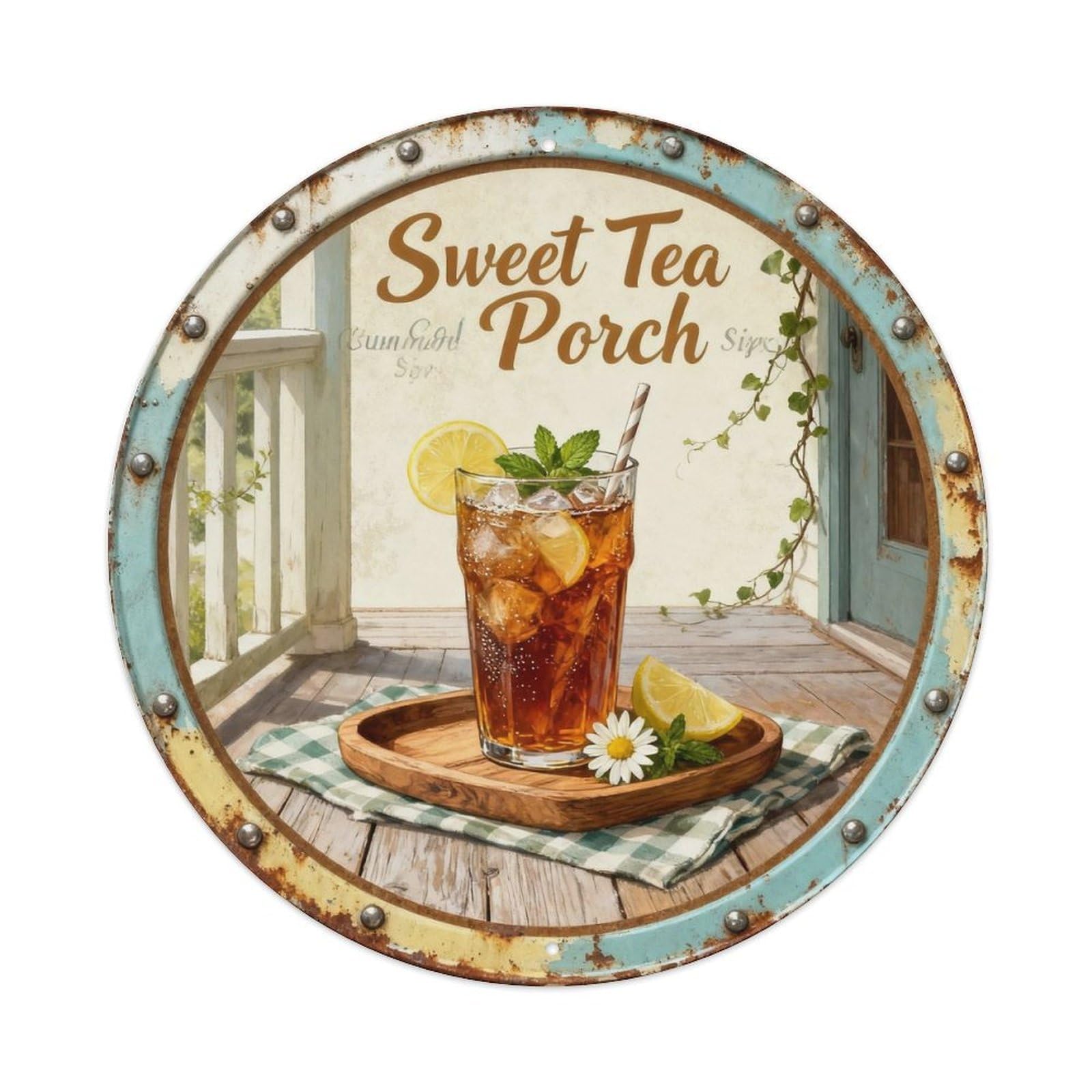 Sweet Tea Porch Metal Tin Sign Plaque