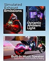 Vista 5 de Hyper GoGo Motocicleta eléctrica para niños Bicicleta de estilo retro con iluminación ambiental, música integrada, velocidades de hasta 10 MPH y 60