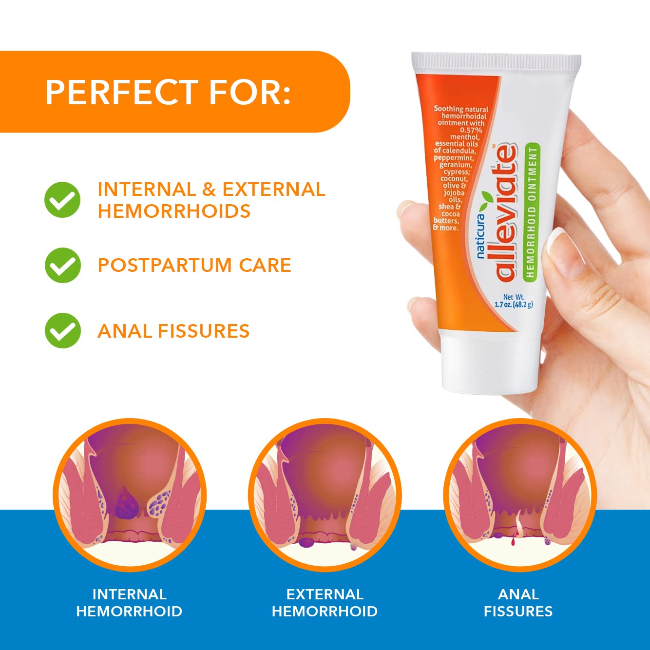 Buy Naticura Alleviate Natural Hemorrhoid Treatment Ointment All