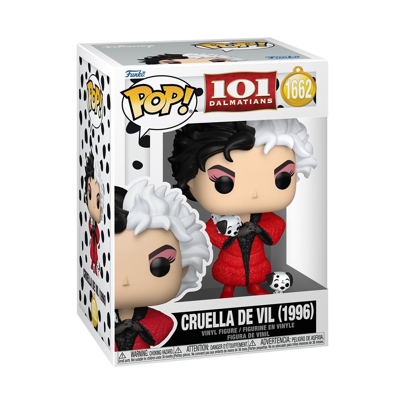 Funko Pop! Disney: 101 Dalmatians - (1996) – Cruella de Vil de Vil - 101 Dálmatas - Figura de Vinilo Coleccionable - Idea de Regalo - Mercancia Oficial - Juguetes para Niños y Adultos