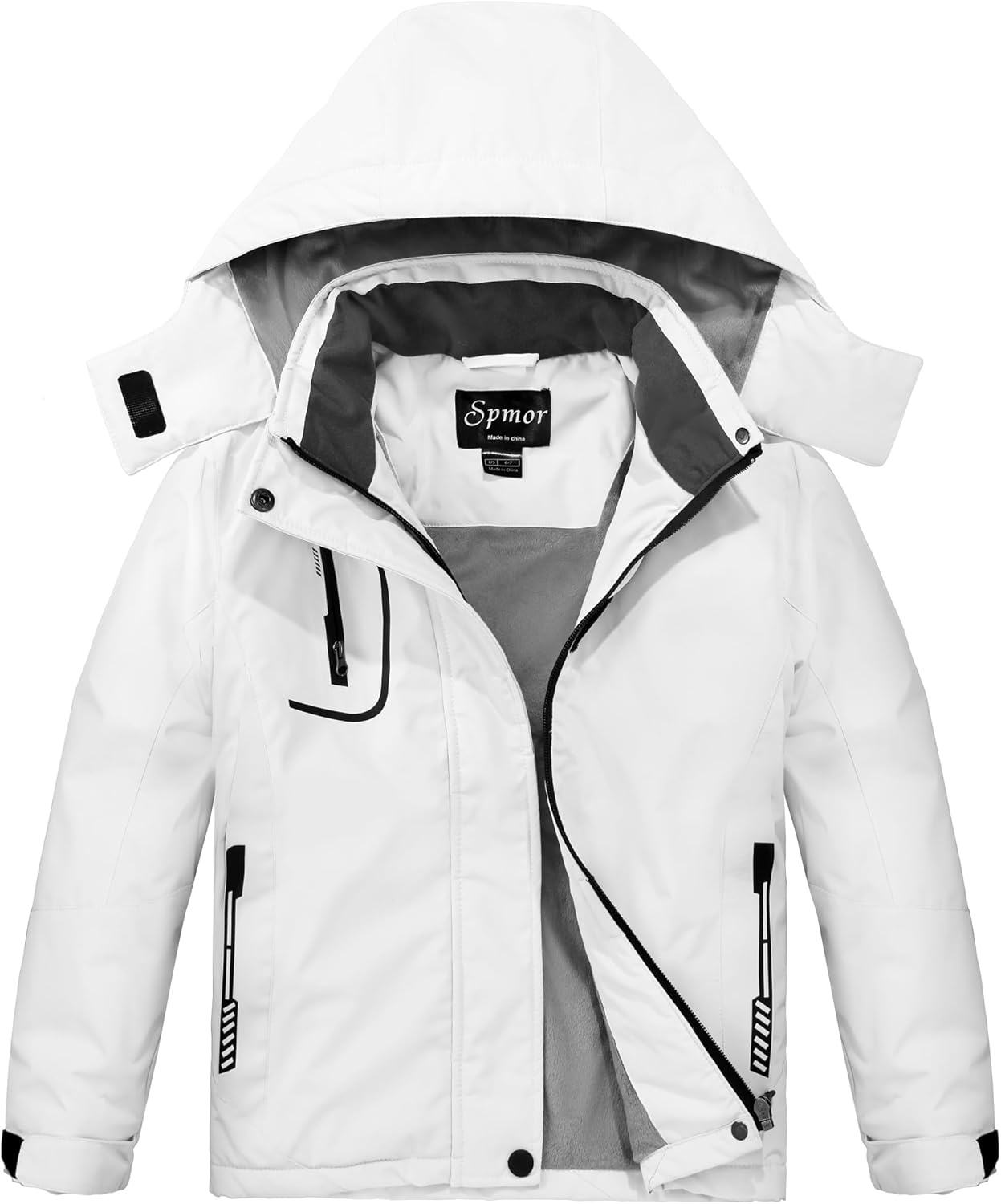 Spmor Girls' Waterproof Ski Jacket Warm Coat Windproof Winter Snowboarding Jacket
