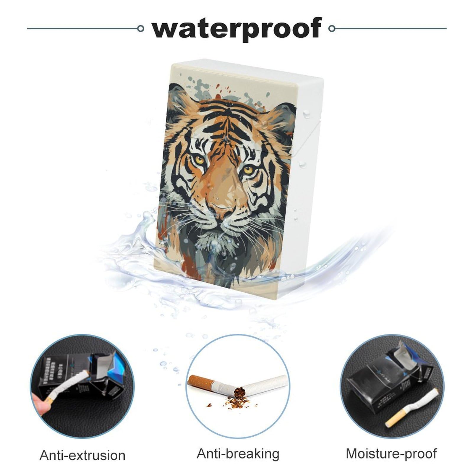 waterproof cigarette holder Cigarette Lighter Case PU Leather Green