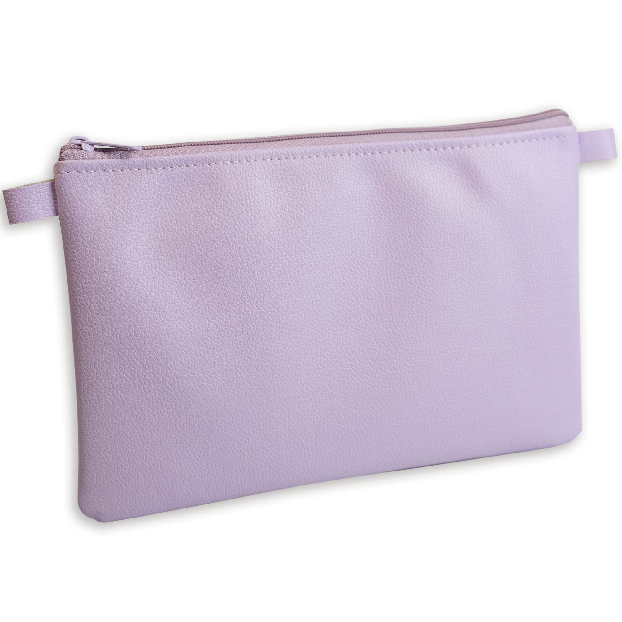 effektivo Bank bag with zip, faux leather, purple, pink, 27 x 17 cm, suitable for documents up to DIN A5