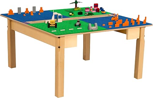 Miniatura 22 de Time-2-Play - Mesa de juego para niños, compatible con ladrillos Lego, madera contrachapada de abedul extra resistente, 35 pulgadas de ancho x 31