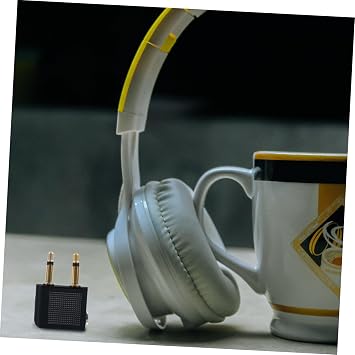 KOMBIUDA 5pcs Airplane Headphone Adapter Audio Jack Plug Connector for in-Flight Entertainment Compact Lightweight Design for Travel Home Office Use