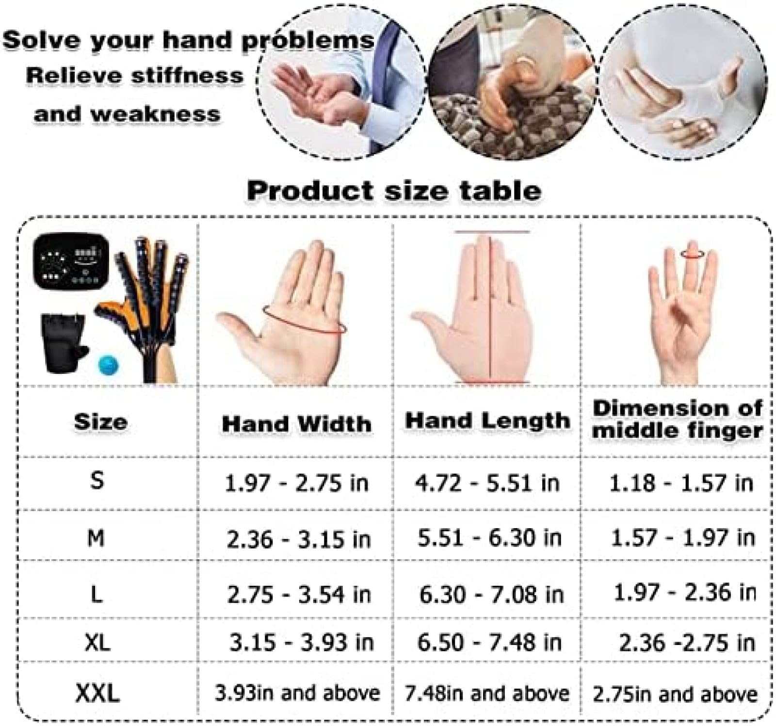 Rehabilitación De Dedos Carrera Ambas Manos Entrenamiento Rehabilitación Robot Guantes Carrera Hemiplejía Férula De Mano Ortesis De Dedo Para Aliviar El Dolor De Muñeca Y Pulgar,Naranja,S si