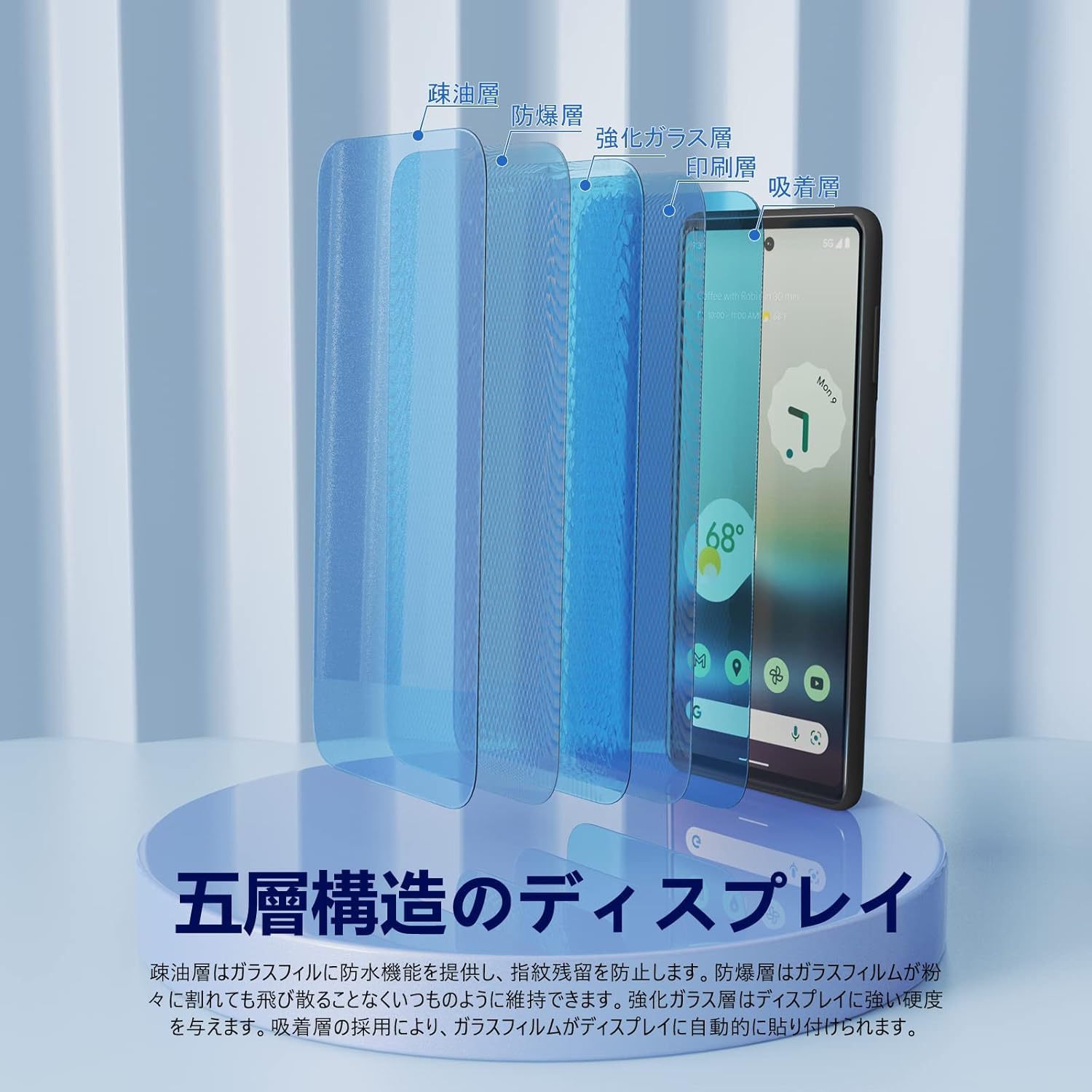 Besecou Google Pixel 6a用ガラスフィルム2枚+カメラフィルム2枚