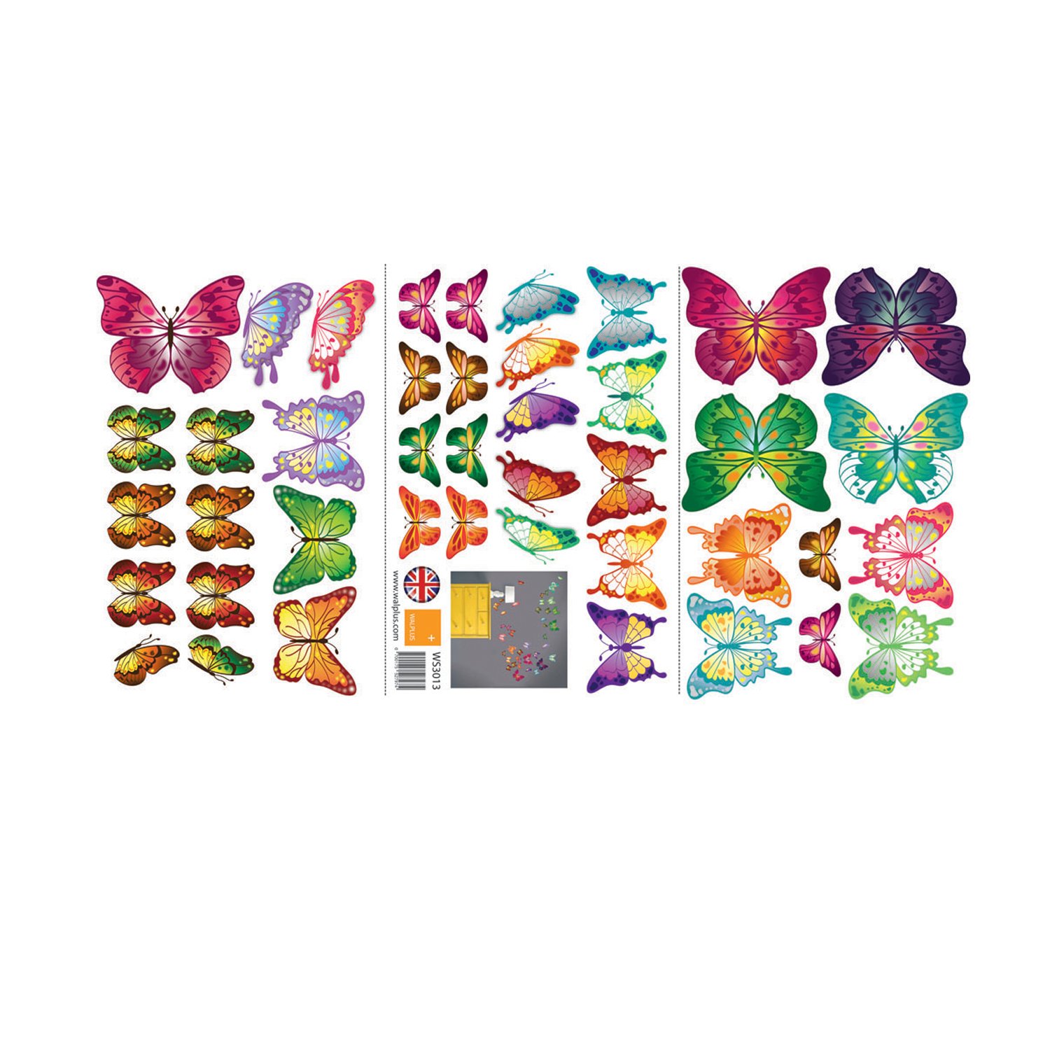 Walplus WS8006 Word Puzzles Walplus Butterflies Wall Sticker Murals Nursery Office Home Decoration, Multi-colour, 23.5 x 35 x 3 cm - Image 4