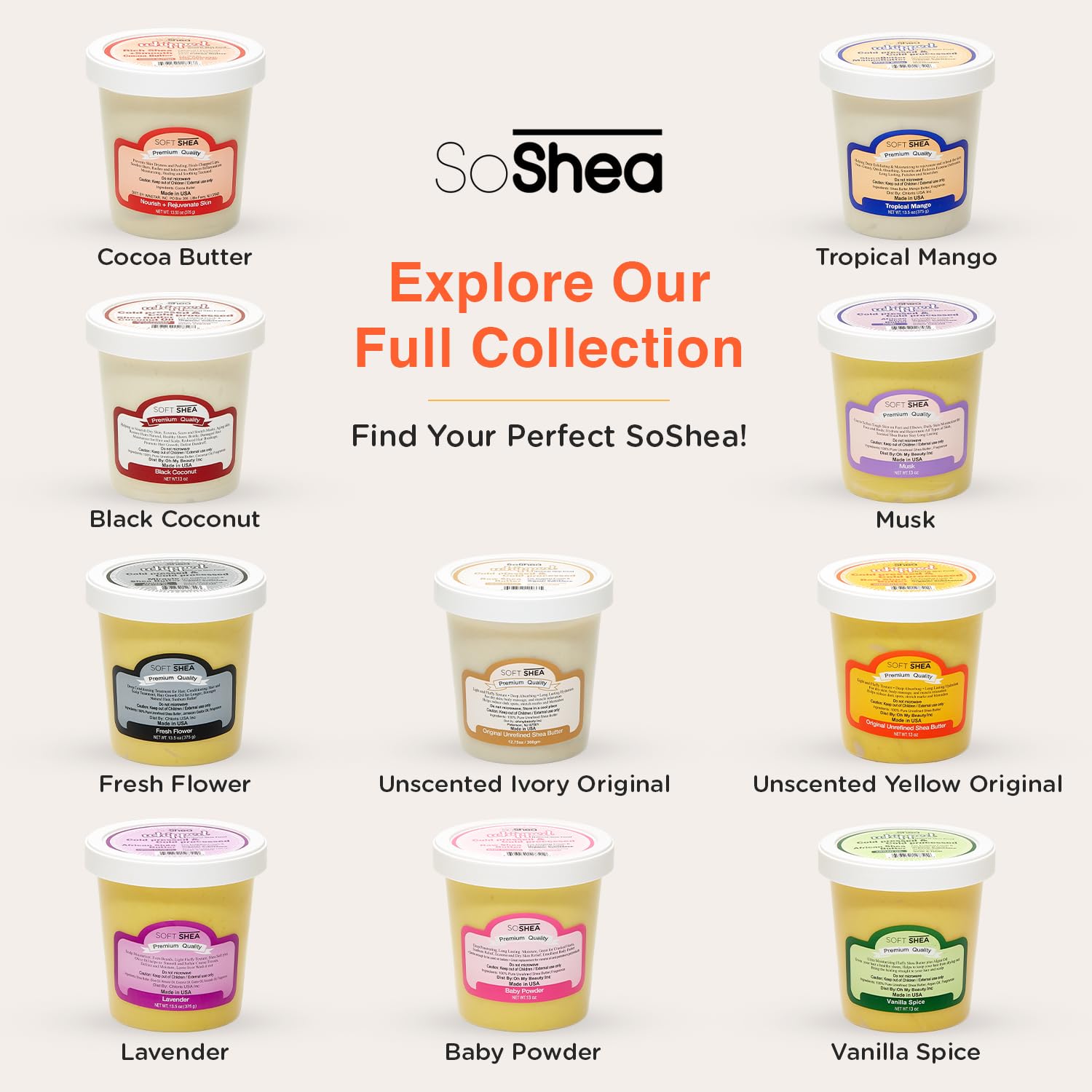 SoShea Whipped Shea Butter Baby Powder - Nourishes, Moisturizes & Renews | 100% African Pure Shea Butter | Cold-Pressed & Cold-Processed | No Dyes & Parabens | Vegan | 11.50oz / 326g - Image 7