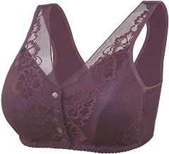 Women's Easy Close Front Closure Bra Push up Plus Size Bras Sexy Lace Full-Coverage Bra for Elderly Everyday Wear