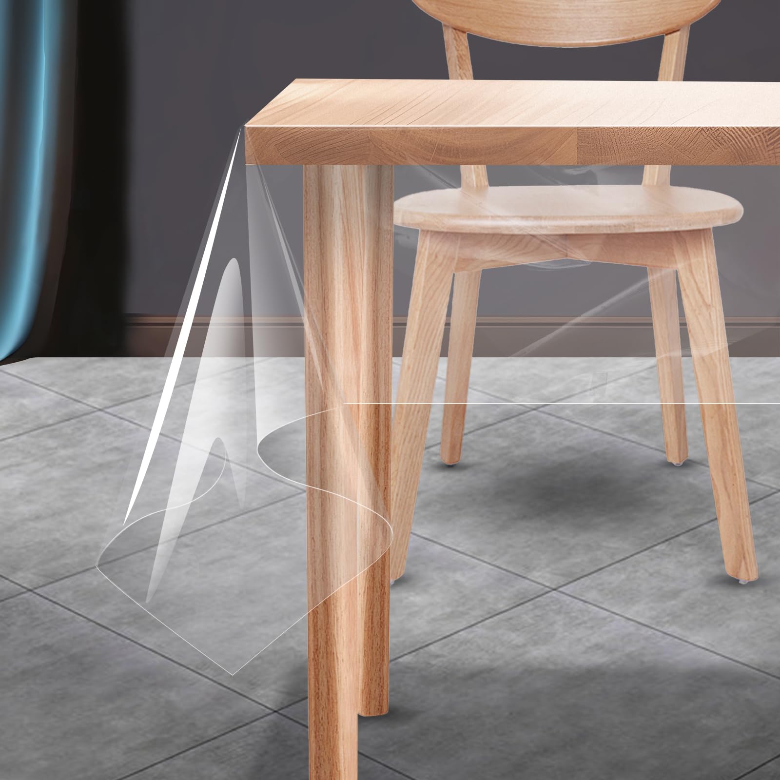 Nappe en PVC transparent protège table plastique imperméable antitache nappe transparente