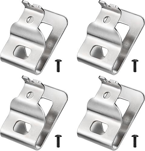 Clips de cinturón para Dewalt, 4 clips de taladro de acero inoxidable 304, ganchos de herramientas con tornillos para N268241 N086039 compatibles