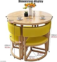 Vista 2 de YVYKFZD Juego de mesa de comedor redonda, juego de mesa y silla para sala de recepción de oficina, mesa de conferencia de café simple, mesa