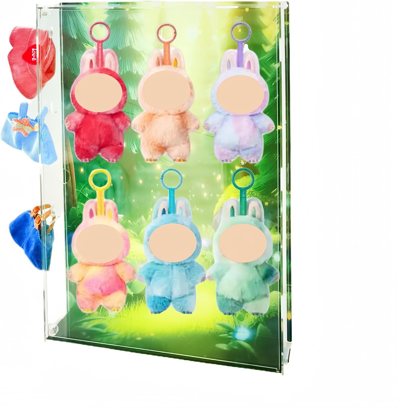 Display Case for Action Figure Blind Box Monsters Storage Cabinet Thanksgiving Clear Acrylic Shelf Collectibles 3 Layer Adjustable Magnetic Door Dustproof Wall Mounted Desktop